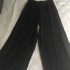 Black evening palazzo pants, panels front/back